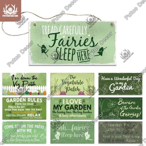 Putuo Decor Garden Wooden Signs Decorative Plaques Garden Furniture for Garden House Decoration Accessories Gift of Family