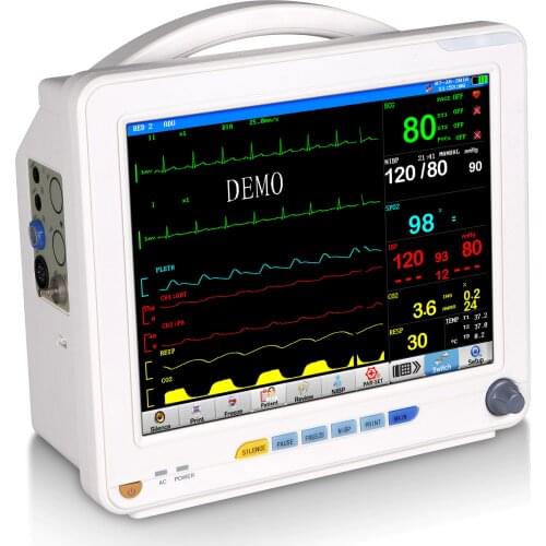 12.1inch touch screen 6 parameter pet vet ecg nibp resp ibp P monitor device ICU device