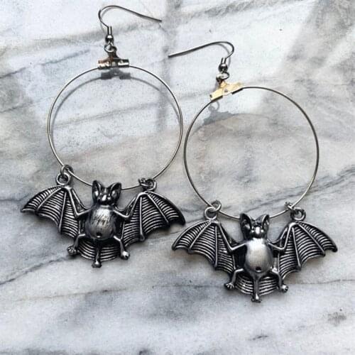 Bat Hoop Earrings Fashion Gothic Witch Jewellery Halloween Heretic Women Gift 2020 NEW Novelty Beautiful Delicacy Exaggerate