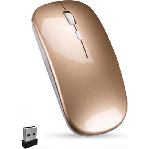 USB2.4G Mouse for MacBook Pro/MacBook Air/pc,Wireless Mouse for iMac/Laptop/Notebook/pc (Wireless Mouse/golden）)