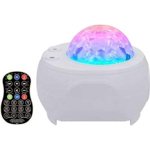 Starry Laser Projector Ocean Wave Projector 2 in 1 Project Lamp Remote Control Color Changing Music Player Night Light Projector