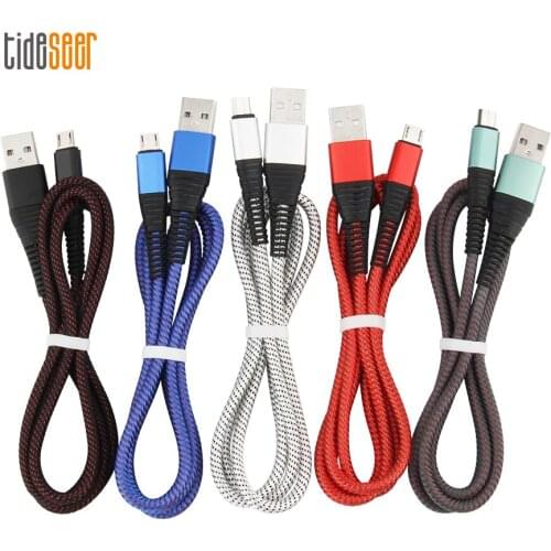 1M Type C Charger Cable for Samsung S9 S8 Micro USB Fast Charging Data Sync Cord for iPhone Xiaomi Huawei Mobile Phone Cables