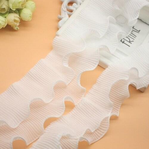 1Yards Chiffon Lace Fabric Collar Guipure Wide 6cm Lace Material Trim Applique Ribbon Sewing Crafts Laces For Clothes Dress RG45