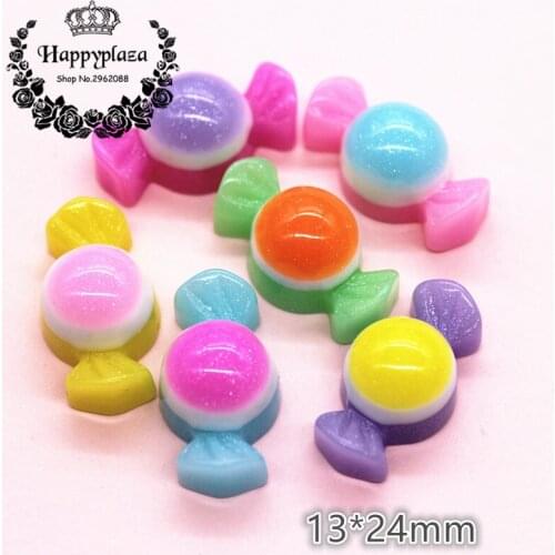 10pcs Resin New Arrival Gradual Color Sweet Candy Simulation Food Art Supply Decoration Charm Craft,13*24mm