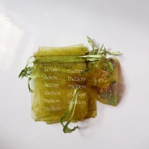 1000pcs Army Green Gift Bags For Jewelry Bags And Packaging Organza Bag Drawstring Bag Wedding/Woman Storage Display Pouches