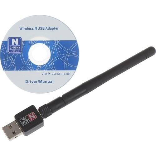 150M 2.0 USB Wireless WIFI NETWORK Card MT7601 With Rotatable Antenna 802.11n LAN Adapter And Retail Package For PC