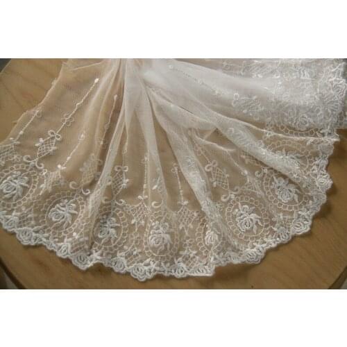 5Yds Black Embroidery Lace Fabric Trim Rose Flower Ribbon Craft Supplies DIY Sewing Accessories Trimmings Guipure dentelle