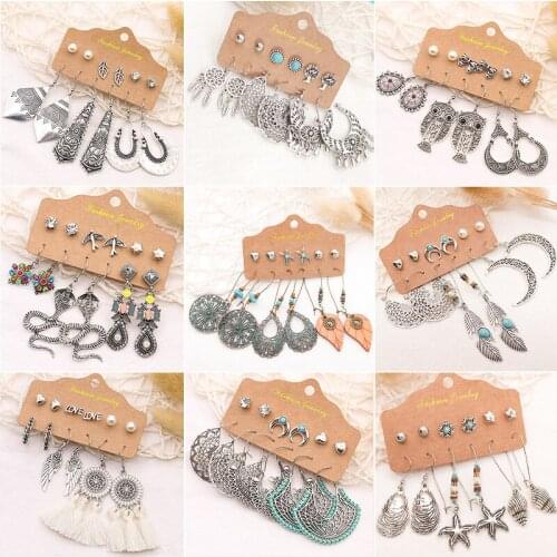 6 Pairs Yayi Jewelry Fashion BOHO for Women Gold Silver Colore Dance Party Special Girl Gifts Personality Tassel Earrings