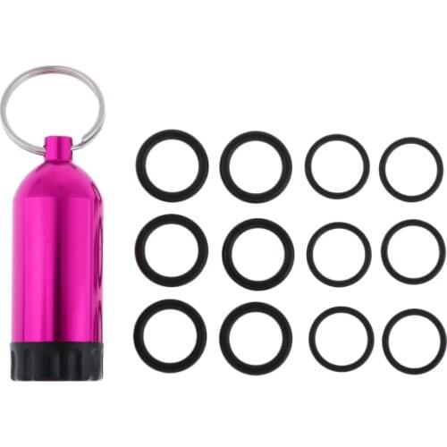 Aluminum Alloy Mini Scuba Dive Tank Key Ring with 12 O-Rings and Brass Pick for Scuba Diving Regulator Dive BCD