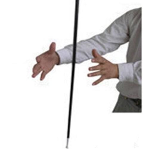 Aluminum Dancing Cane Stick (Silver/Black) Magic Trick Floating Magic Wand Close Up Street Stage Magic Props Accessories