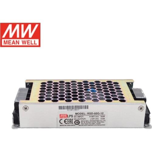 MEAN WELL RSD-60G/60L/60H Reliable Railway DC-DC Converter 60W 12V 24V 36V 48V 72V 96V 110V DC to 3.3V 5V 12V 24VDC Power Supply