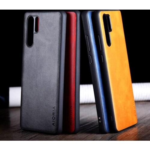Case for Huawei P30 Pro funda Luxury Vintage leather skin with TPU + hard PC cover for huawei p30 pro case coque capa