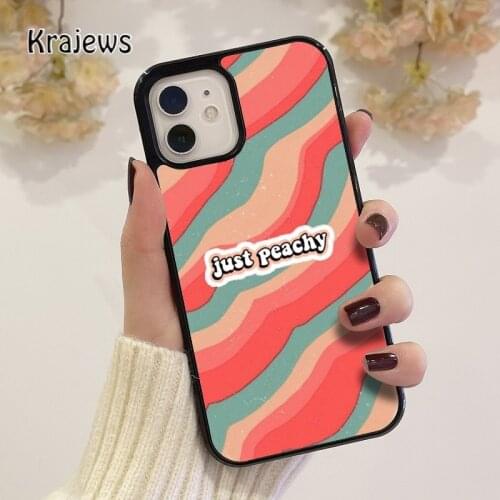Krajews just peachy coque Phone Case for iPhone 12 mini 5 6S 7 8 PLUS X XS XR 11 PRO MAX SE 2020 Back Cover Funda Shell