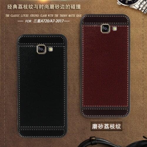 For Samsung A7 2017 Case A720F 5.7" Black Red Blue Pink Brown 5 Style Fashion Phone Soft Silicone Samsung Galaxy A7 2017 Cover