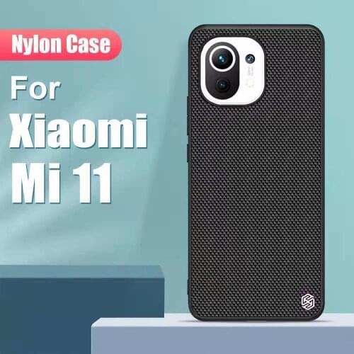 For Xiaomi Mi 11 Case 6.81'' NILLKIN Textured Business Nylon Fiber Weaving Cover Non-slip For Xiaomi Mi 11 Protection Cover