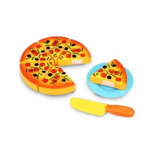 Childrens Kids Plastic 6pcs Pizza Slices Pretend Food Kitchen Role Play Toys
