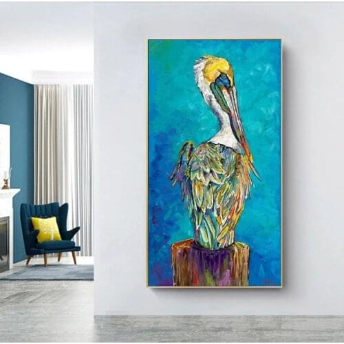 Home Decor Wall Art Blue Animal Oil Painting On Canvas Picture Wall Paintings for Living Room Bedroom Posters No Frame