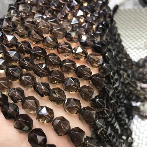 Smoky Quartz loose beads faceted 6/8/10mm 14" for DIY jewelry making FPPJ wholesale beads nature gem stone
