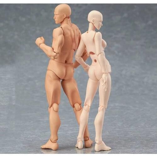 14.5cm Figma Archetype He She PVC Action Figure Human Body Joints Male Female Nude Movable Dolls Anime Models Collections