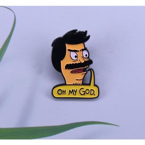 Bob Belcher portrait enamel pin oh my god Bobs classic groan brooch funny acces