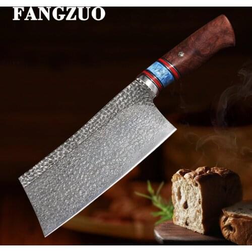 FANGZUO Handmade Professional Chef Knife VG10 Damascus Steel Kitchen Knife Chinese Cleaver Cooking Knives Kitchen Cutlery