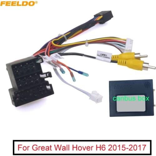 FEELDO Car 16pin Audio Wiring Harness With Canbus Box For Great Wall Hover H6 Aftermarket Stereo Installation Wire Adapter