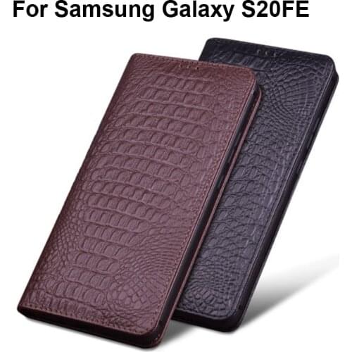 Genuine Leather flip phone Case For Samsung Galaxy S20FE case back For Samsung Galaxy S 20FE case back cover Shell