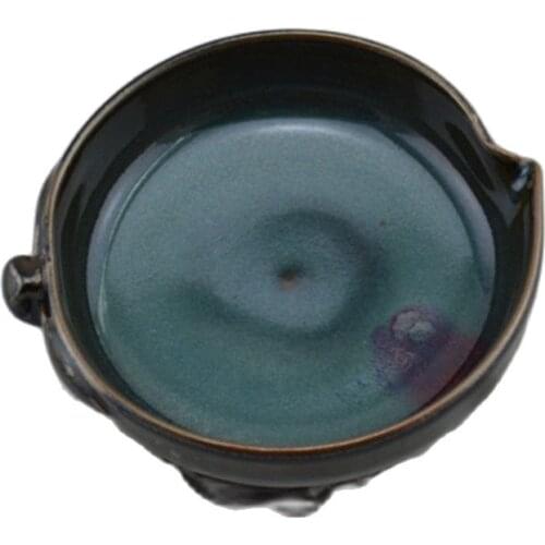 China Jingdezhen antique porcelain, Song Jun kiln, blue uniform point, red peach side washing