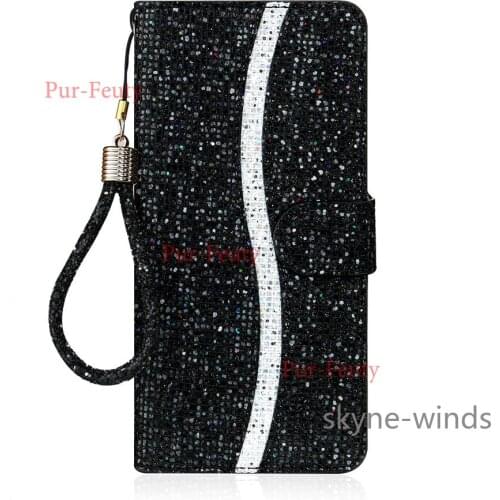 For APPLE iPhone 13 mini Pro max leather case flip wallet clip stand sequin glitter cover for iPhone13 mini Pro max coque fundas