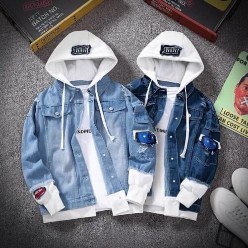 Spring Autumn Hooded Denim Jacket Mens Hip Hop Jeans Coat Retro Jean Jacket Street Casual Bomber Jacket Outerwear Hoodies