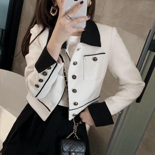 Simple Ladies Small Fragrance Jacket Spring New short big pocket jacket small suit solid color baseball uniform loose Top Women