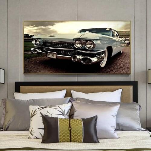Vintage Classical Car Wall Posters And Prints Realist Classic Cars Wall Art Canvas Landscape Cuadros Pictures For Living Room