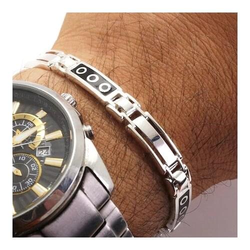 Real Silver Hand Made Paula Pattern Bracelet for Men with gift box