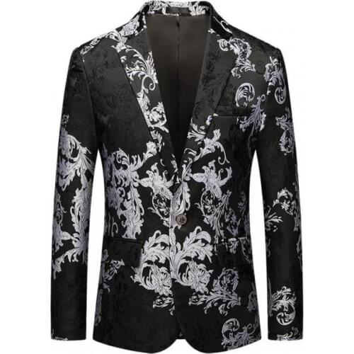 New White Jacquard Men Blazer Luxury Business Casual Party Nightclub Male Blazers Plus Size 6xl Single Breasted Man Blazers