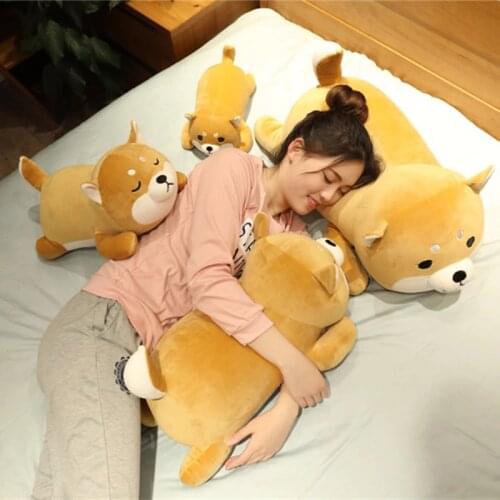 35cm 75cm New Arrival Cute Corgi Shiba Inu Dog Plush Toys kawaii Lying Husky Pillow Stuffed Soft Animal Dolls Children Baby Gift