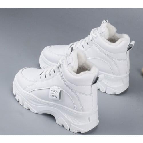 New Womens Casual Sneakers; Winter Sneakers With Plush Fur; Warm Womens Shoes; Womens Shoes With Lacing; Womens Snow Boots