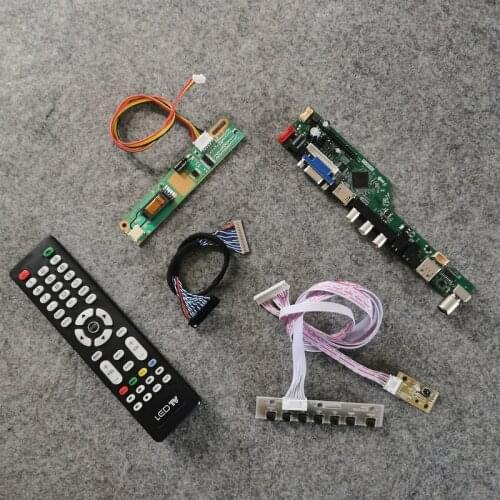 For LT133X1/LT133X2/LT133X6/LT133XB matrix LVDS 20 Pin 1-CCFL display DIY kit 1024*768 LCD drive control board VGA USB AV