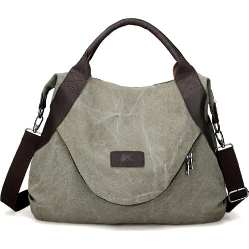 Casual Women Canvas Shoulder Bag Tote Handbags Large Capacity Crossbody Bags For Women Top-handle Travel Shopper Bags