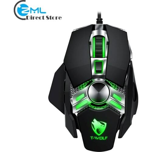 V10 Programming Wired Gaming Mouse 4800DPI Ergonomic USB Computer Mouse Gamer 7 Buttons Adjustable Backlight for PC Laptop