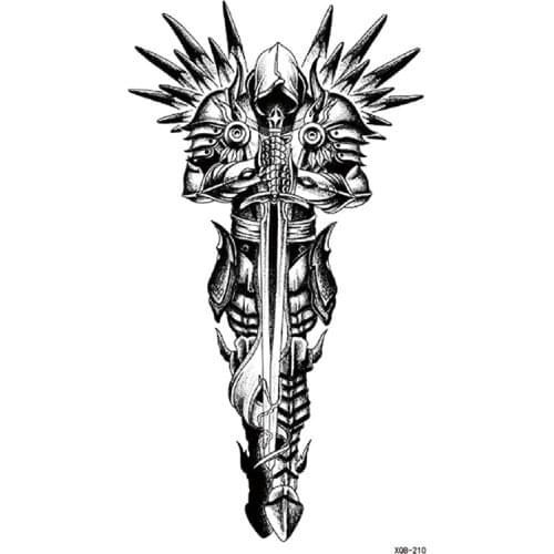 Robotic Dagger Fake Tattoo Sticker for Men Woman Girl Temporary Tattoos Arm Leg Waterproof Tatoo Body Transfer Tatto