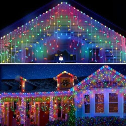 4 meters Christmas lights outdoor waterproof curtain ice skirt lamp lamp daily 0.4-0.6 m decoration roof garden lamp