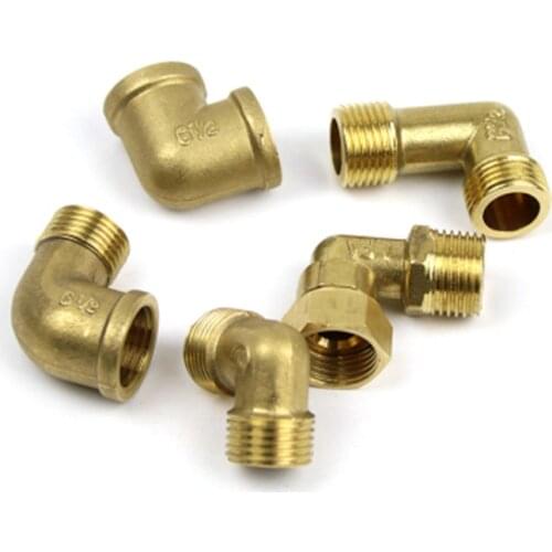 1/8" 1/4" 3/8" 1/2" 3/4" 1" Female / Male Thread 90 Deg Brass Elbow Pipe Fitting Connector Coupler For Water Fuel Copper adapter
