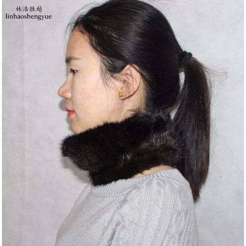Linhaoshengyue Special Offer Fashion Real Fur Mink Fur Women Scarf Warm Fashion Freeshipping Head and Neck Sleeve