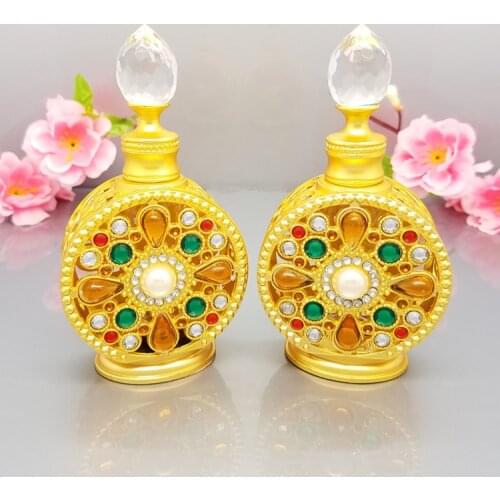 15ml Diamante Retro Antique Hollow Out Glass Perfume Bottle Empty Cosmetic Container Perfume Bottle