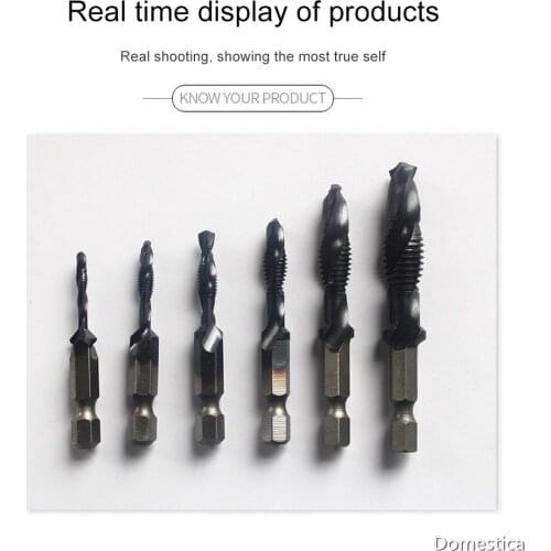Hexagonal Shank Drill Tapping And Chamfering Integrated Composite Wire Tapping Tap Bit For Screw Machine Tap M3M4M5M6M8M10
