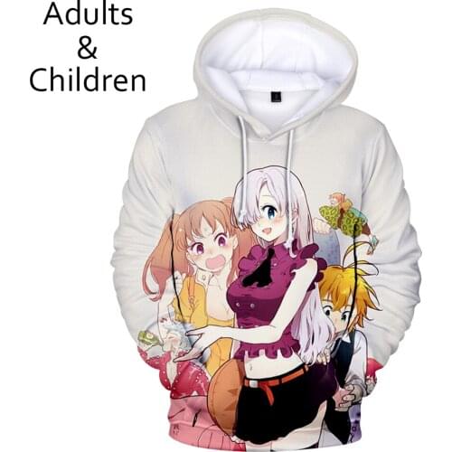 Comfortable 3D print The Seven Deadly Sins Hoodies Men Women Sweatshirts Fashion Autumn Kids Hoodie 3D Comic boys girls pullover
