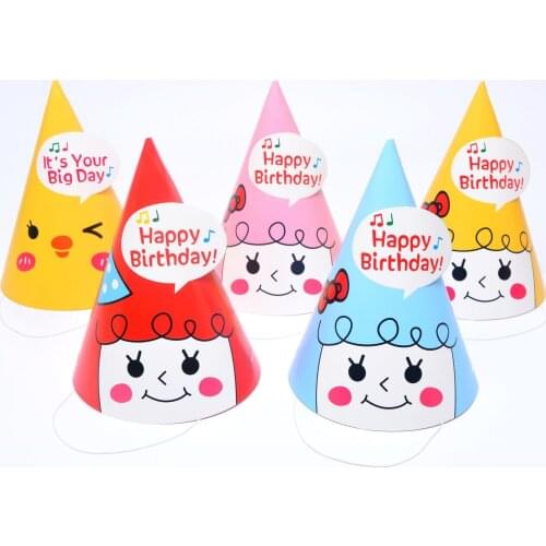 Birthday party decoration cartoon birthday hats for adults and children paper cartoon birthday party hats festive decorations