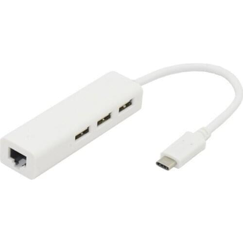 Xiwai USB 3.1 Type C USB-C Multiple 3 Ports Hub with Ethernet Network LAN Adapter for Chromebook