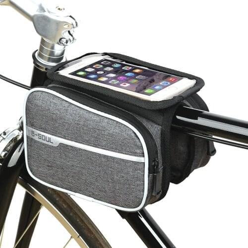 Bike Front Frame Bag Cycling Waterproof Top Tube Frame Pannier Mobile Phone Touch Screen Holder Bike Bag