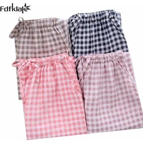 Pijama inverno home pants striped cotton long ladies lounge pants autumn winter women bottom pajama pant sleep trousers A649